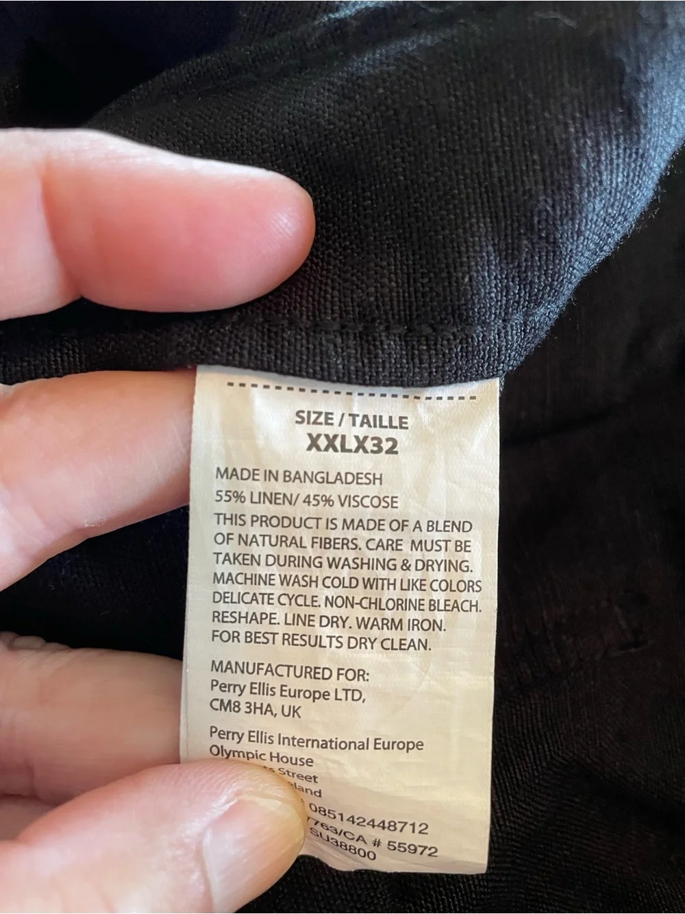 NWT  Men’s Cubavera Black Linen Blend Drawstring Pants  XXL